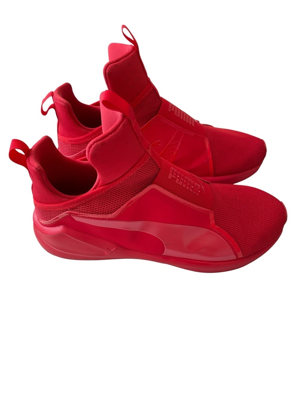 Puma Fierce Red High-Top Slip-On Sneakers - Picture 3 of 11